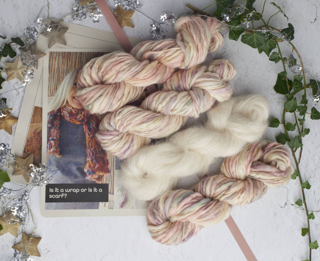colinette yarns hand dyed yarn Christmas is it a wrap or is it a scarf- wrap or scarf