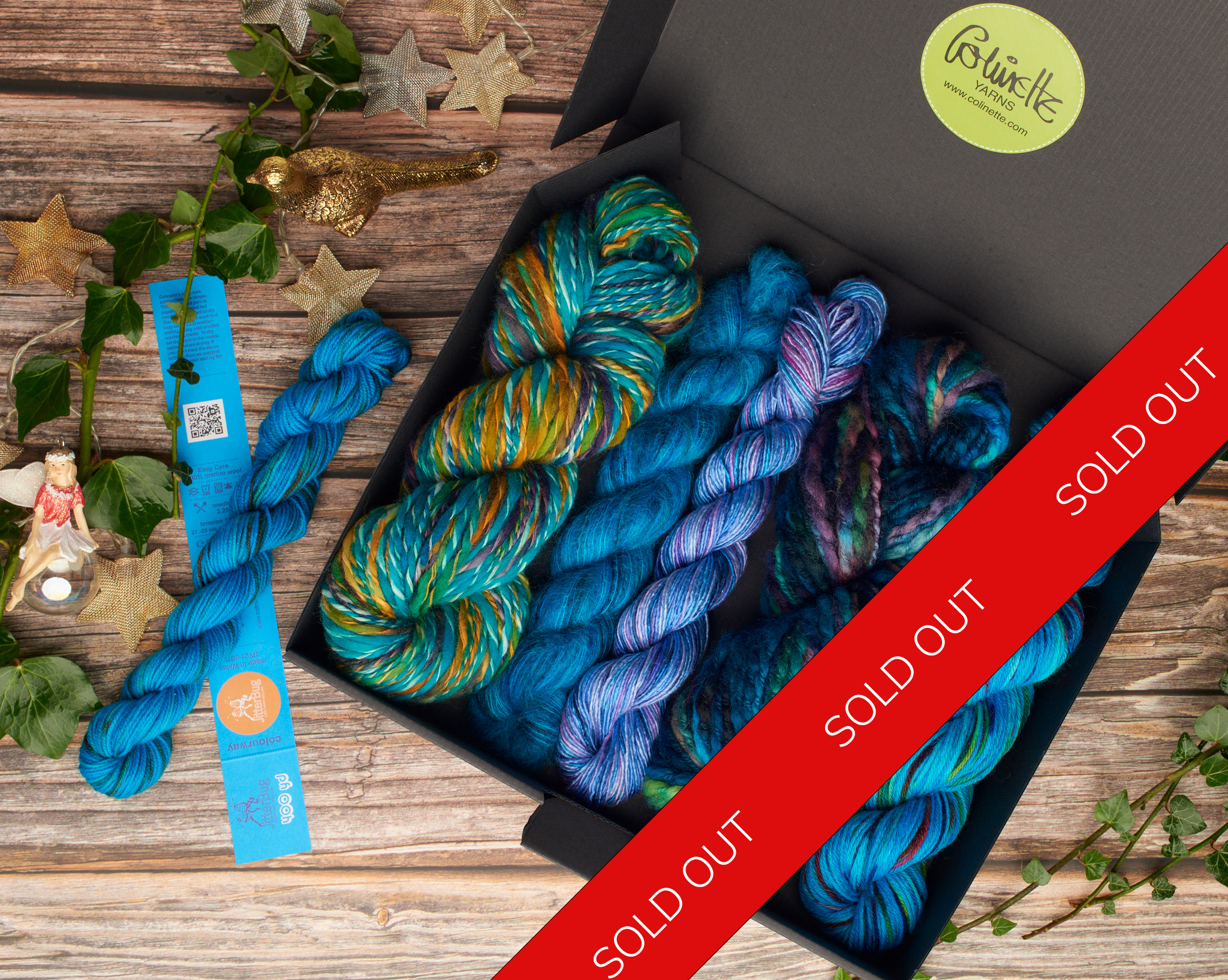 colinette yarns hand dyed yarn Christmas boxes shades Blues