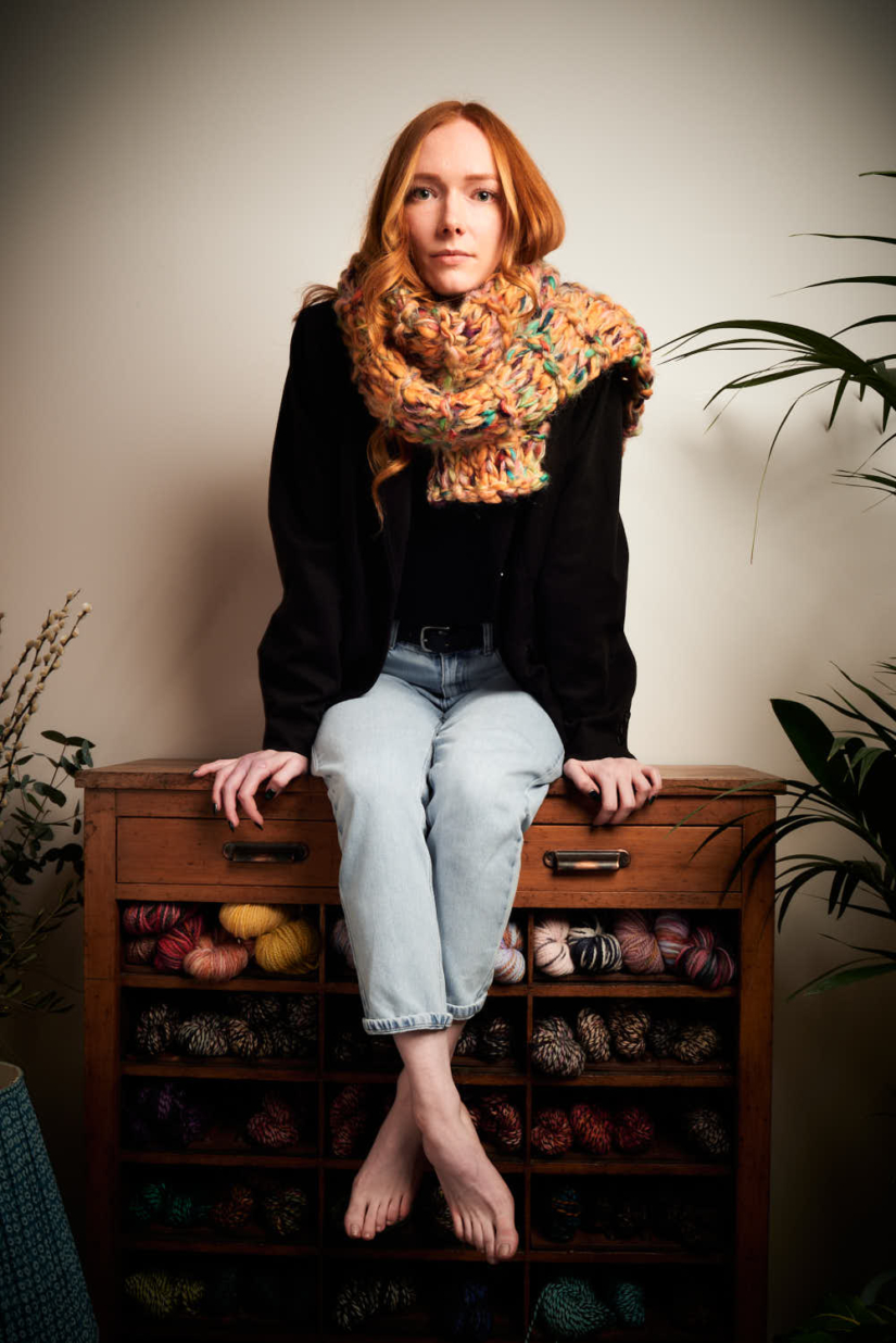 Colinette Yarns Raven Scarf chunky 100% wool with mohair