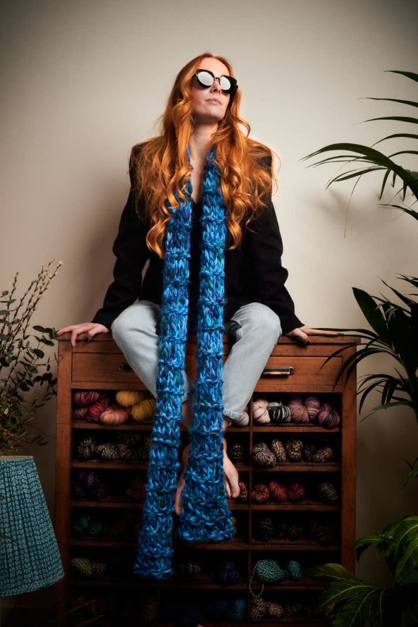 Colinette Yarns Raven Scarf chunky 100% wool with mohair